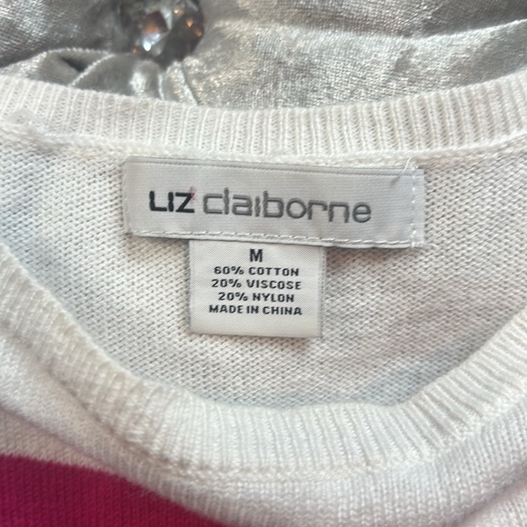 Liz Claiborne striped light sweater , size medium, good used condition - Picture 6 of 6